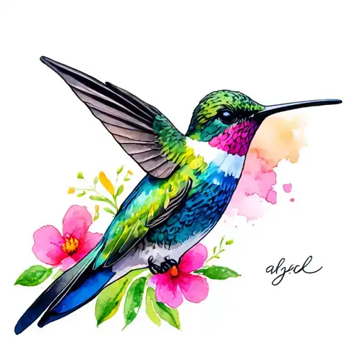 Hummingbird At Golf Course Landscape