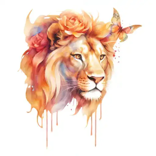 Bull Lion Rose Butterfly