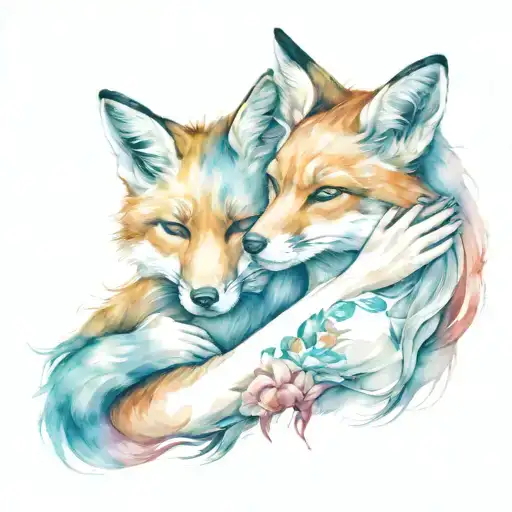 Girl Hugs Fox