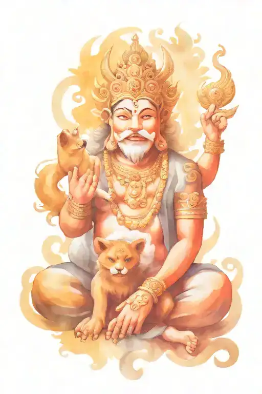 Batuk Bhairava God Tatto With Dog