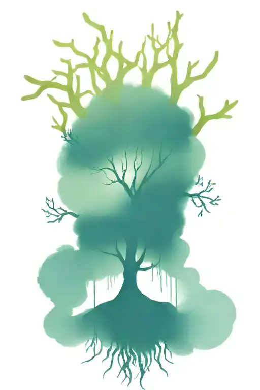 Tree With Roots Reaching Deep