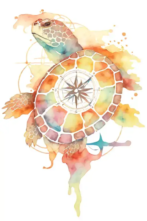 Turtle With Compass