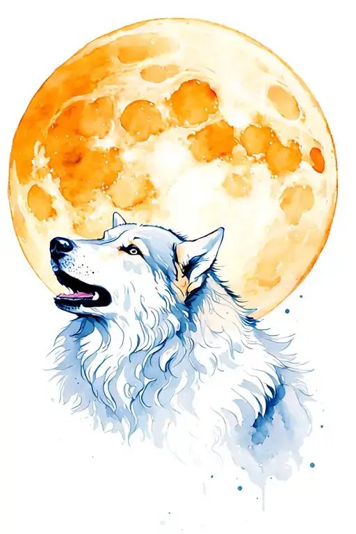 A Wolf Howling At The Moon