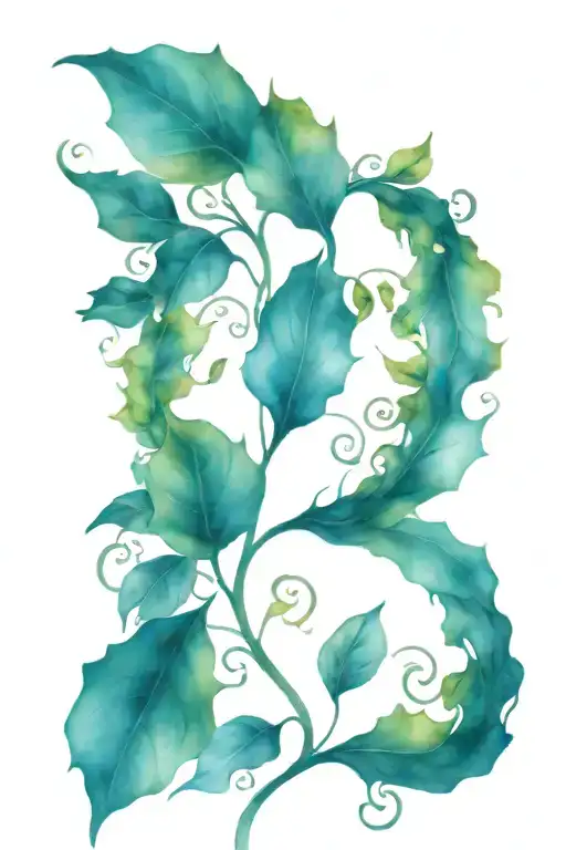 Long Vine Growing With Blue Leaves