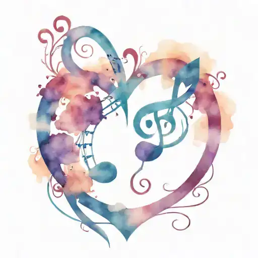 Heart Music Note Intertwined