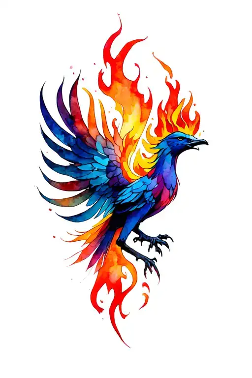 Phenix With Fire Flames