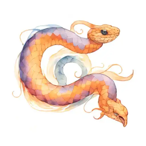 Sunda Island Blue Snake Around The Arm Reaching Towards The Chest