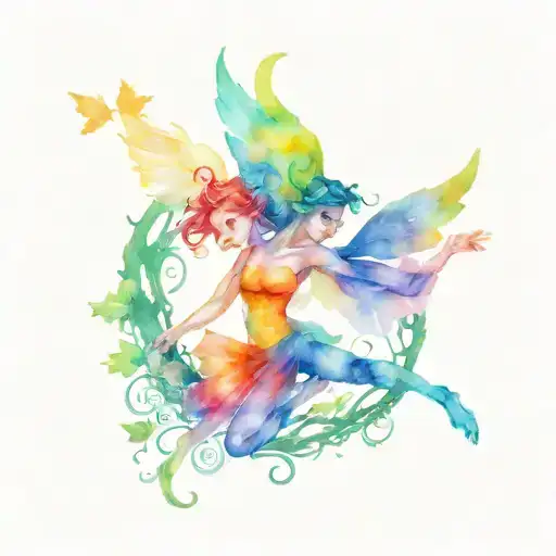 Fighting Fairy With Tree Of Life Intertwined