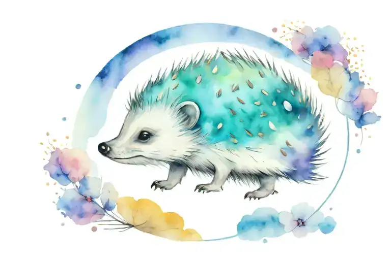 A Hedgehog Taking With The Full Moon