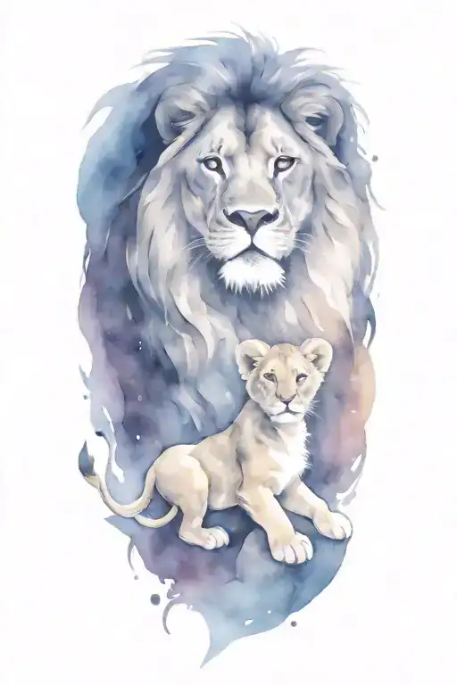 Lion With Cub
