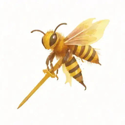 Bee Knight Holding A Sword