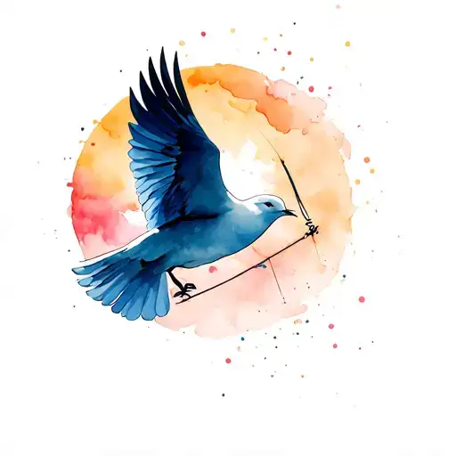 Archer And A Dove Flying