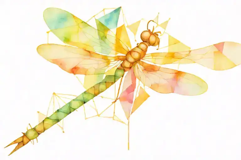 Dragonfly And Geometric Shapes