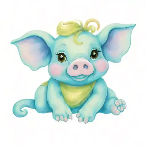 Miss Pig Muppet Baby Pinup Sitting