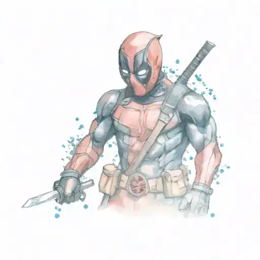 Small Deadpool Watercolor