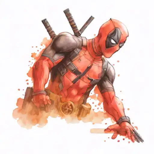 Deadpool Water Color Small Simple