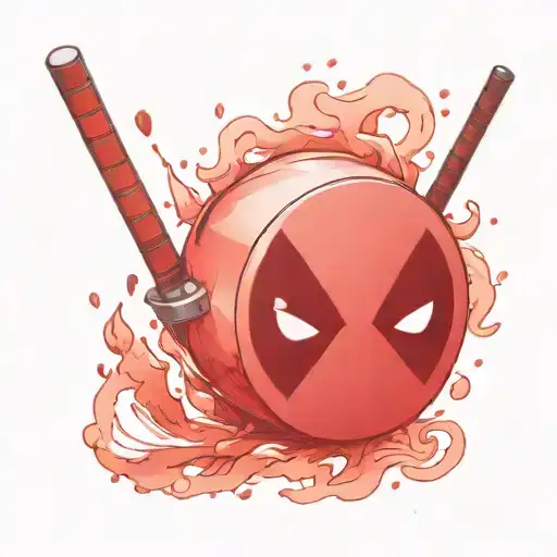 Deadpool Water Color Small Simple Tattoo Feminine