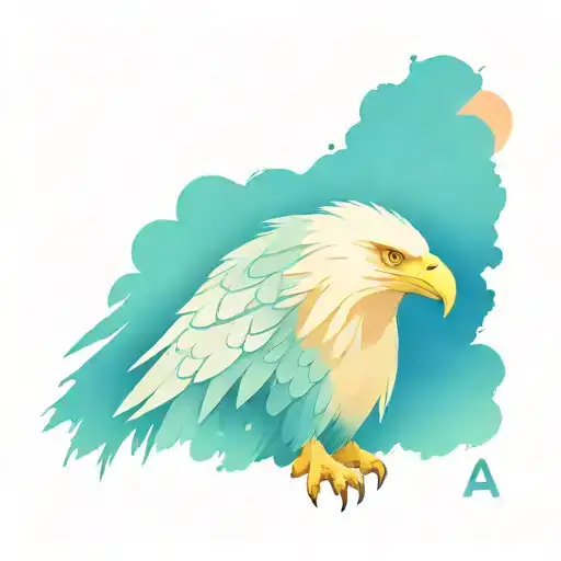 Eagle Animal Guide Holding Pendant With Letter A In Its Paws