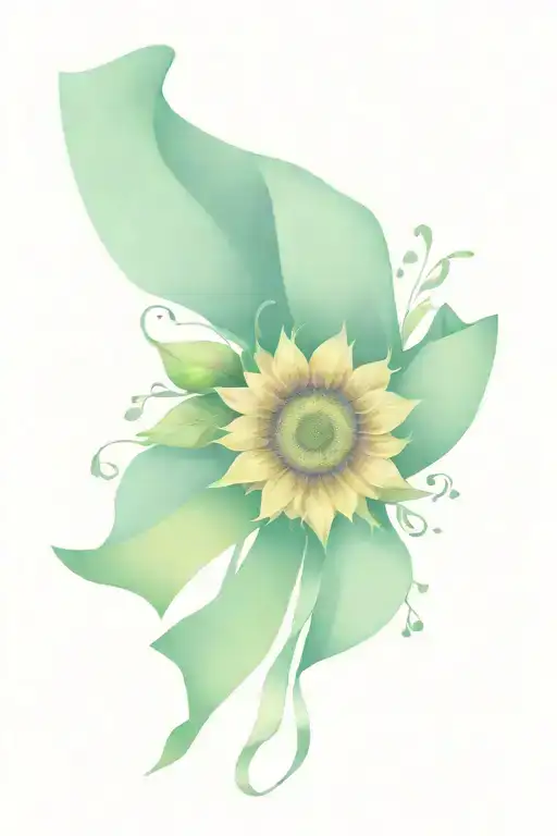 Ribbon With Sunflower