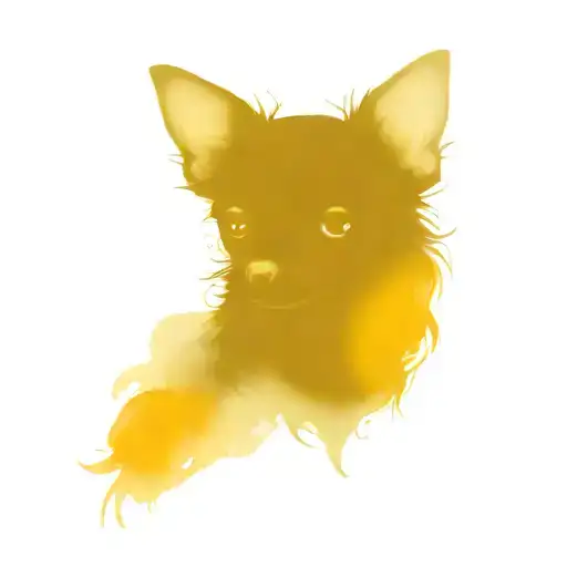 Black Chihuahua Face With Watercolour Surround