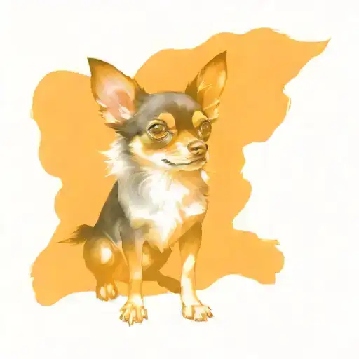 Black And Grey Chihuahua Face Looking Front On With Paws