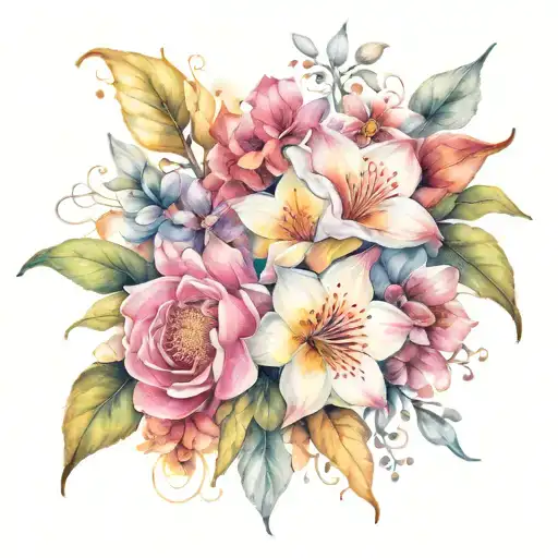 Garden Of Eden Tattoo With Colorful Flowers