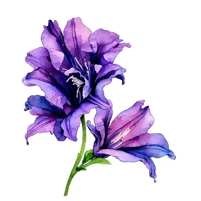 Delicate Single Purple Gladiolus Flower