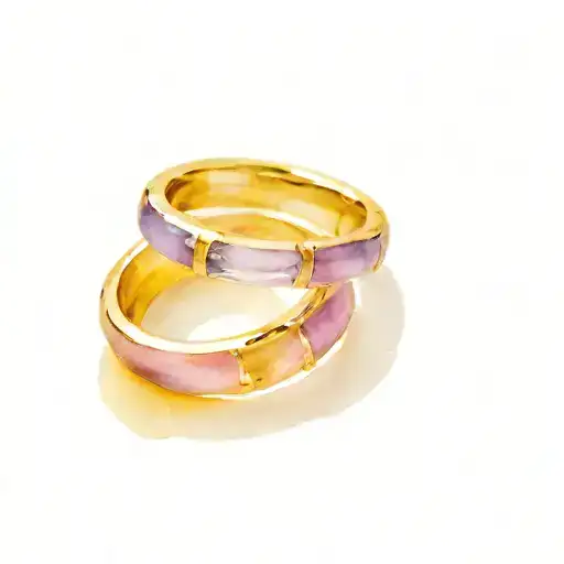 Wedding Ring Finger 3 Bands Purple