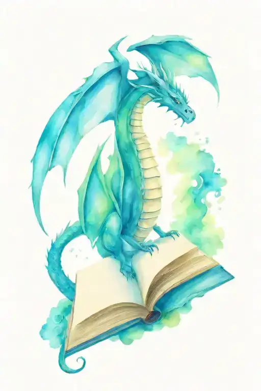 Book Dragon Open Book Fantasy Scene