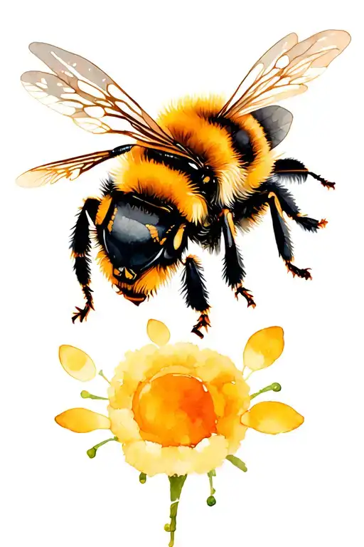 Bumblebee Yellow Round Fluff Soft