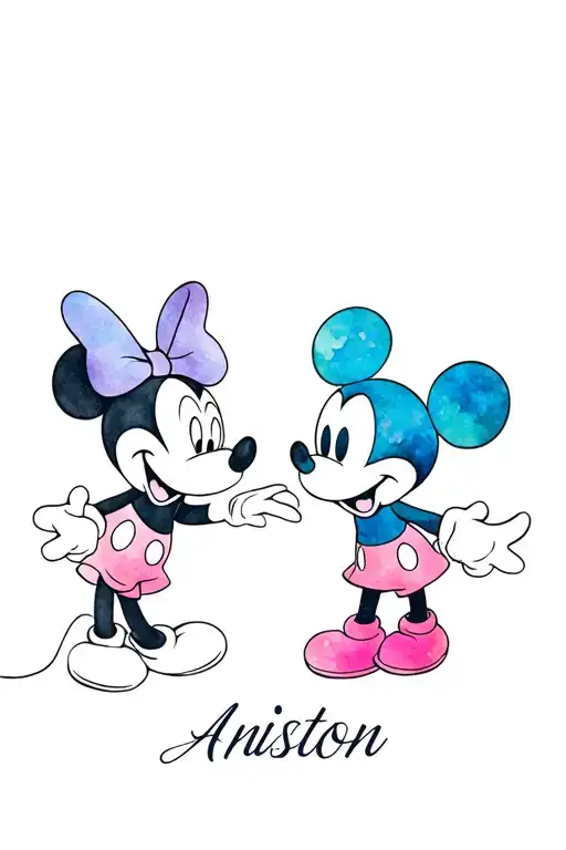 Minnie And Mickey With The Name Aniston