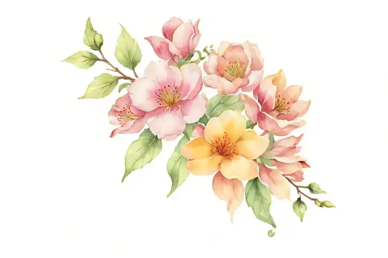 March June October Birth Flowers Intertwined