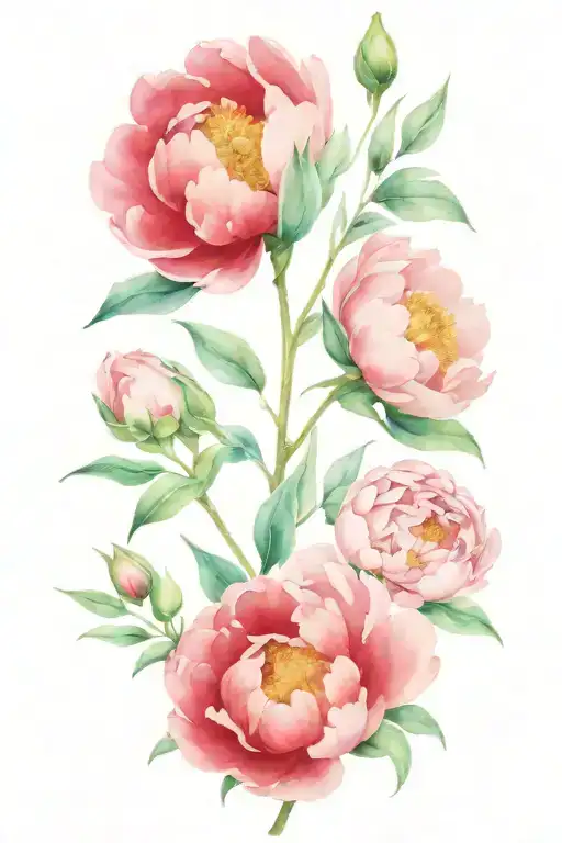 Peonies Intertwined Growth Love