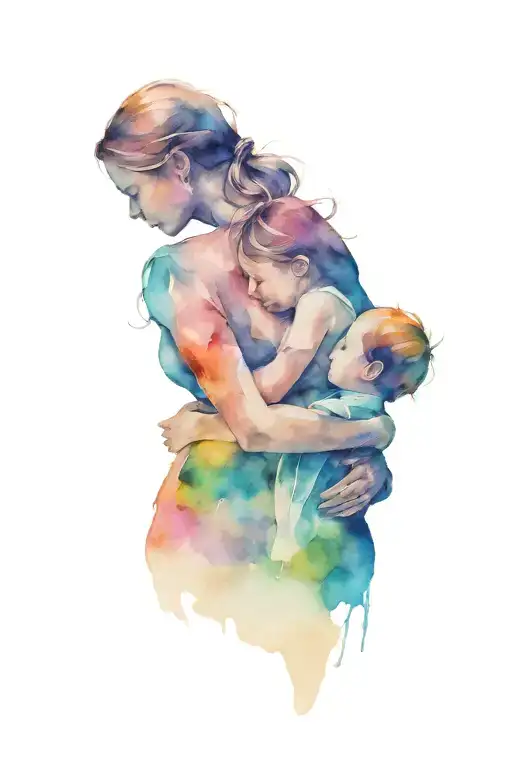 Mother And Child Silhouette