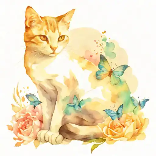 Cat And Butterfly Wings