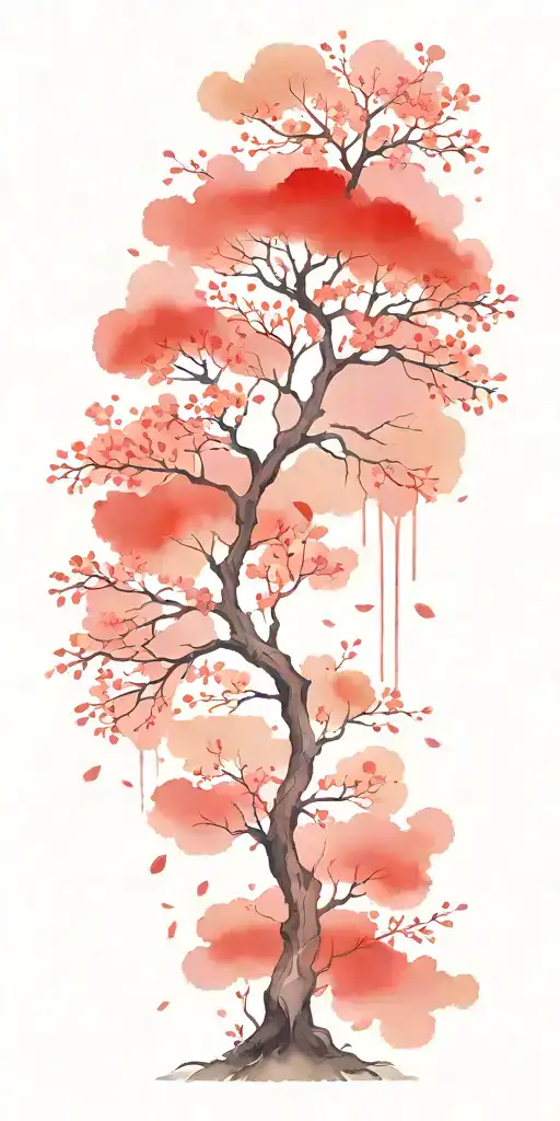 Cherry Blossom Tree Woth Hundred Of Branches With Falling Pedals