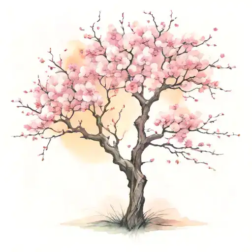 Cherry Blossom Tree With Long Outstretching Branches