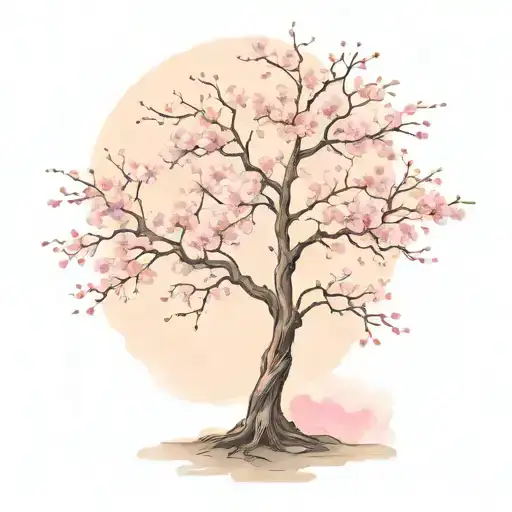 Cherry Blossom Tree With Long Outstretching Branches