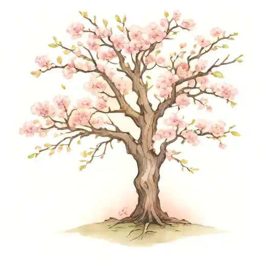 Cherry Blossom Tree With Long Outstretching Branches