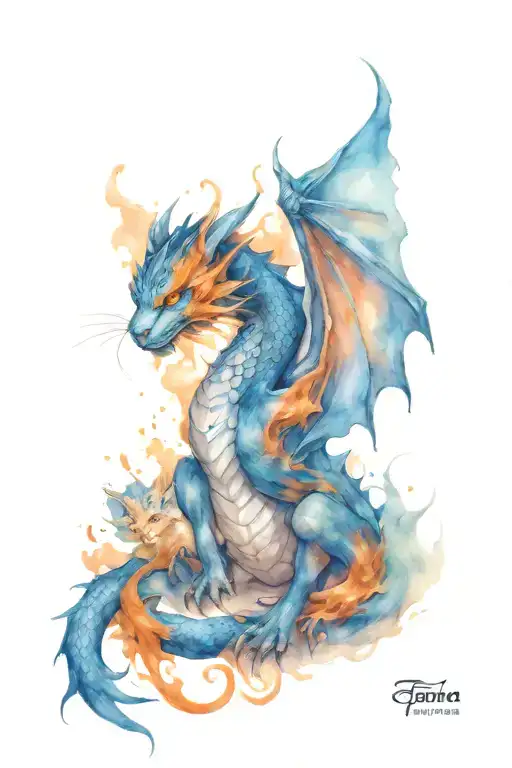 Blue Blue Dragon And Cats