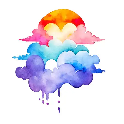 Polyamory Symbol In Bisexual Flag Colours Include Clouds Inside