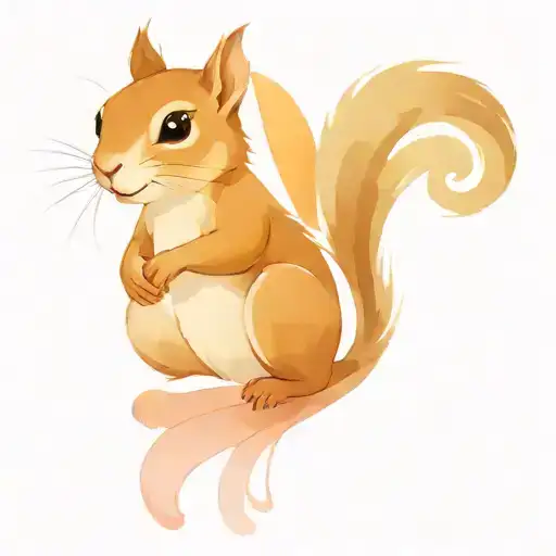 Squirrel Holding A Cancer Ribbon