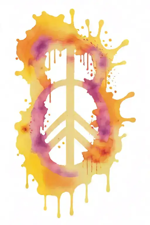 Skeleton Hand Peace Sign Tie Dye Splashes
