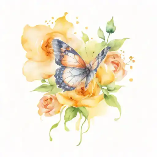 Butterfly And September Birthday Flowers