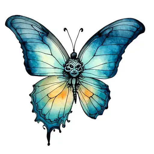 Semicolon Butterfly With Medusa Head