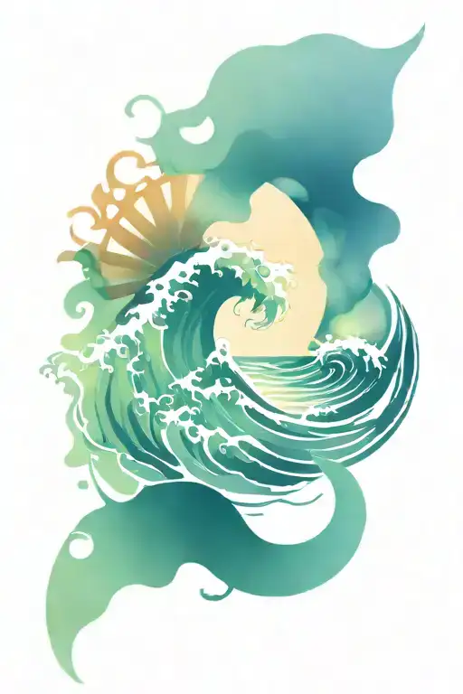 Abstract Wave And Sun