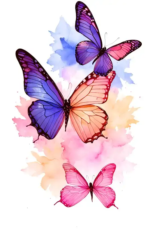 Butterflies Flying