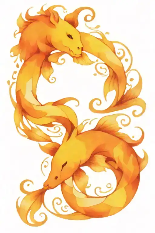 Pisces And Leo Zodiac Symbol Intertwined