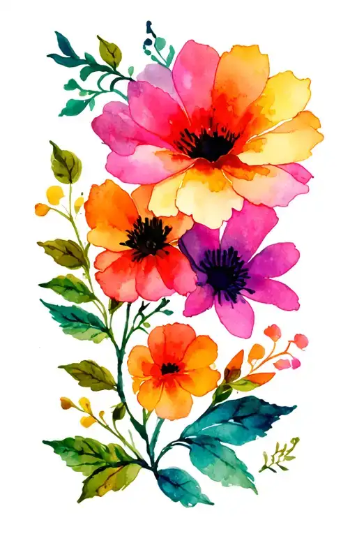 Birth Flower Vine Silhouette