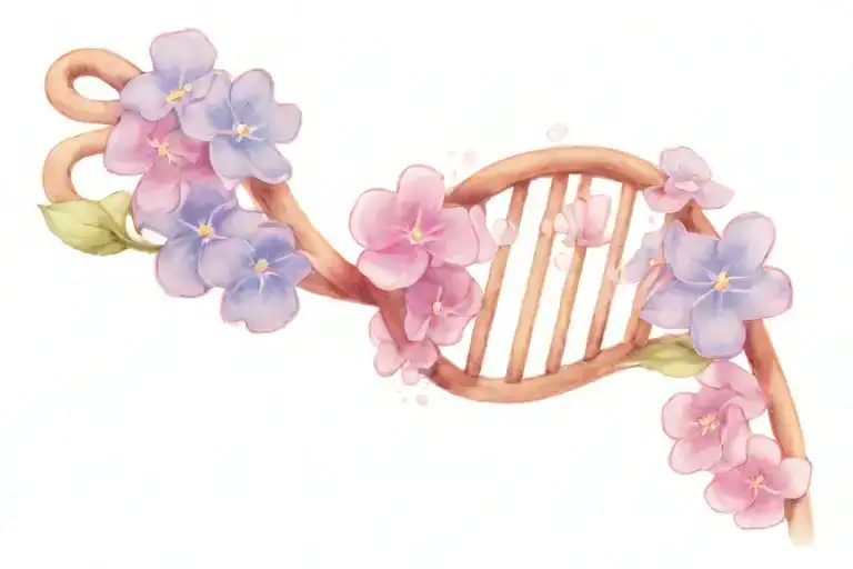 Dna Double Helix With Forget Me Nots